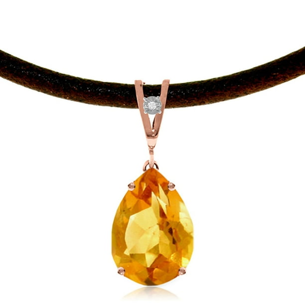 ALARRI 14K Solid Rose Gold Heart Necklace w/ Dangling Natural Citrine with 18 Inch Chain Length ALARRI 14K Solid Rose Gold Heart Necklace w/ Dangling Natural Citrine with 18 Inch Chain Length